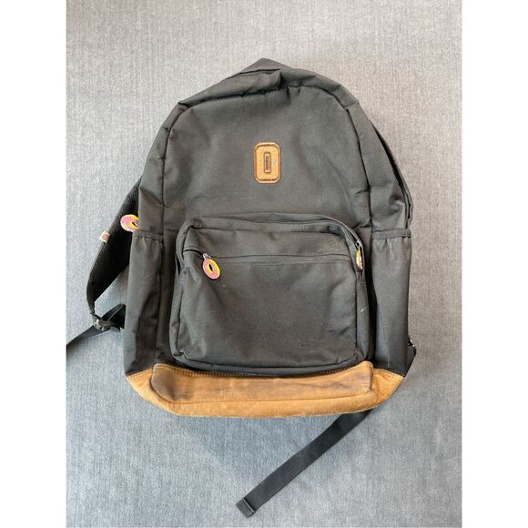 Golf Wang Donut Backpack Black Brown Suede Trim Cat Print Interior Streetwear - Picture 1 of 13